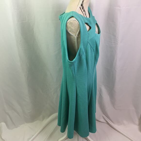 Danny & Nicole Fit & Flare Dress Aqua Navy 12 - Picture 6 of 16